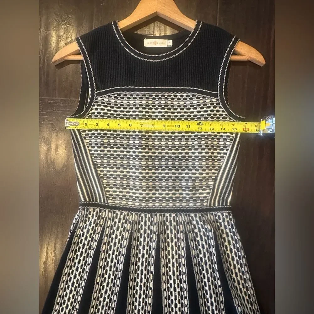 Tory Burch 'Monique' Black & White Cotton Sweater Dress Size XS